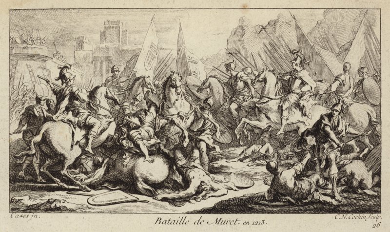 Muret Savaşı, Fransa, Albigensian Haçlı Seferi by Charles Nicolas II Cochin