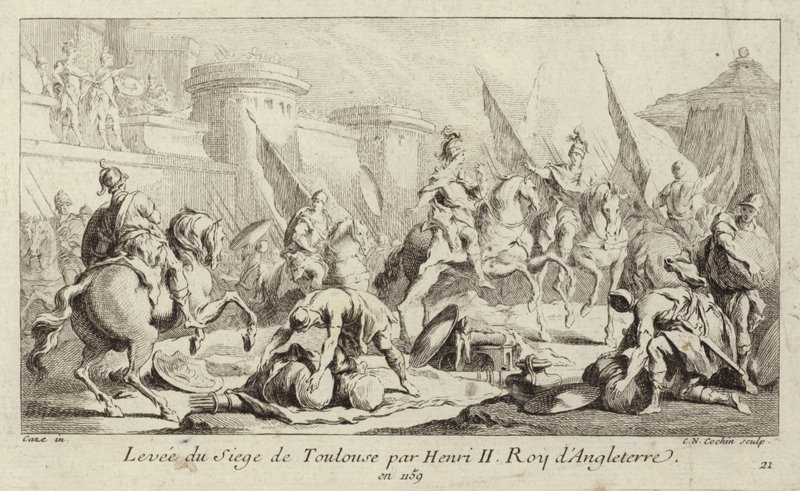İngiltere Kralı II. Henry Toulouse Kuşatmasını Kaldırıyor by Charles Nicolas II Cochin