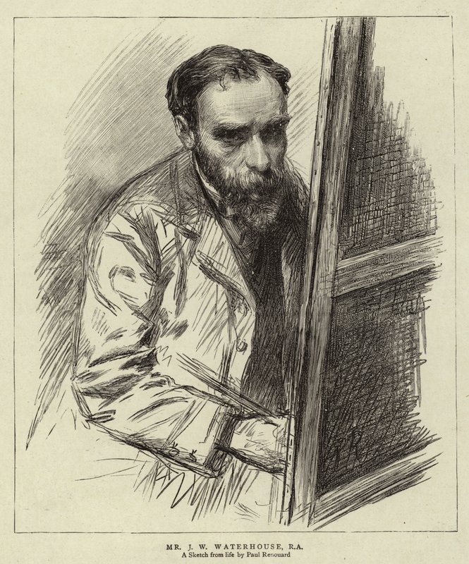 Bay JW Waterhouse, RA (lito) by Charles Paul (after) Renouard