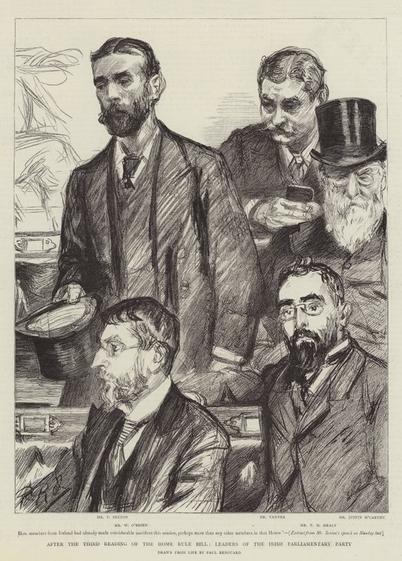İrlanda Parlamento Partisi Liderleri, İç Düzen Yasasının Üçüncü Okunmasından Sonra by Charles Paul Renouard
