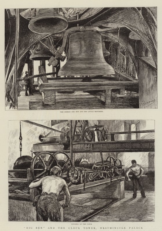 Big Ben ve Saat Kulesi, Westminster Sarayı by Charles Paul Renouard
