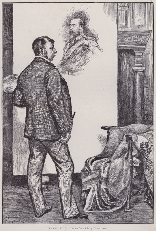 Frank Holl, stüdyosunda resim yapıyor (gravür) by Charles Paul Renouard