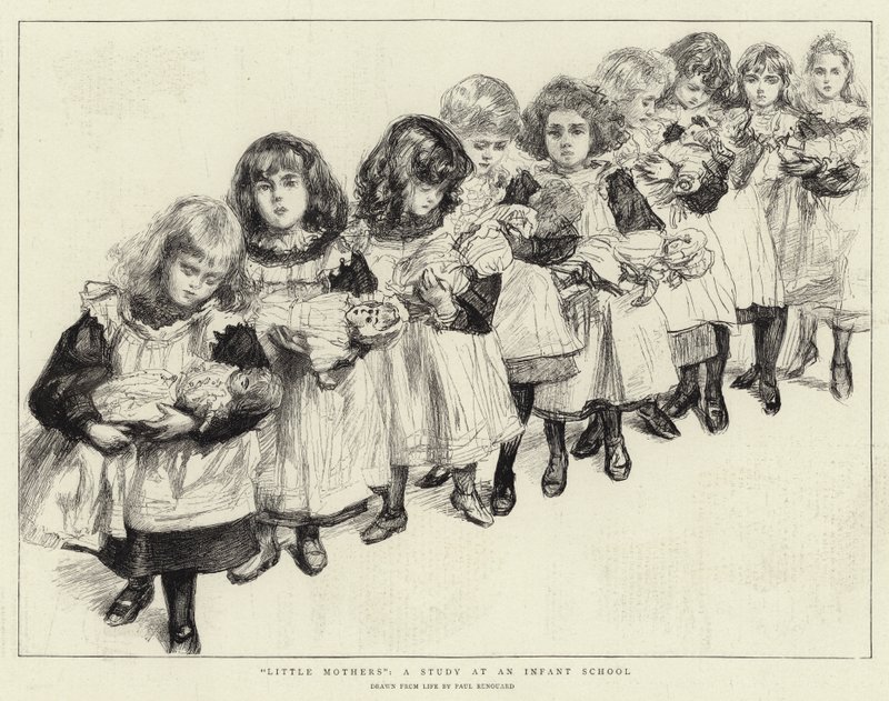 Küçük Anneler, Bebek Okulu'nda bir çalışma by Charles Paul Renouard