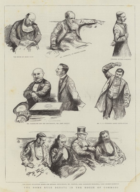 Avam Kamarası gravürde Ev Kuralı Tartışması by Charles Paul Renouard