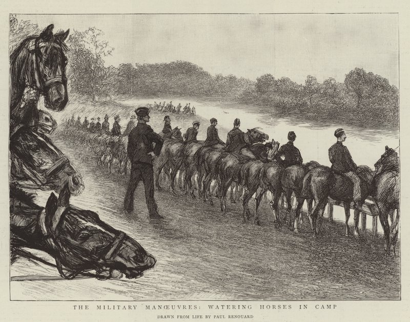 Askeri Manevralar, Kampta At Sulama by Charles Paul Renouard