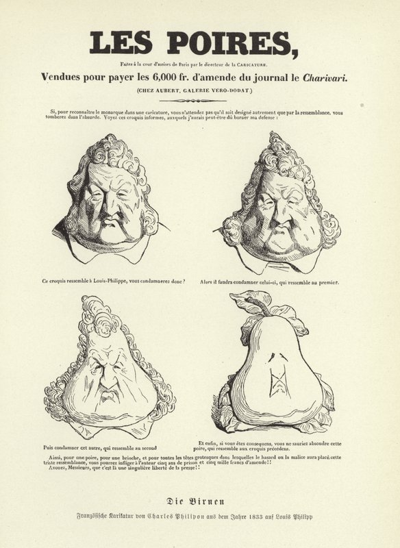 Caricature of King Louis Philippe I of France  by Charles Philipon