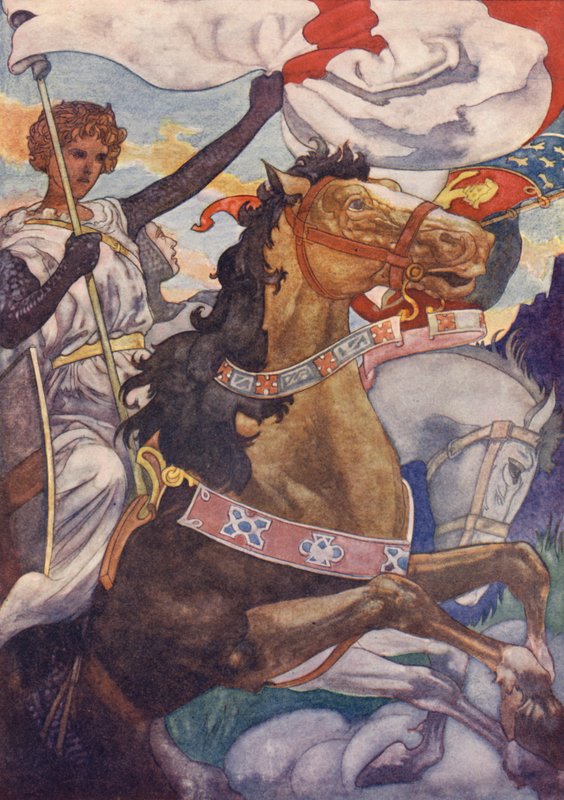 Parlak parlak zırha bürünmüş güzel bir şövalye by Charles Robinson