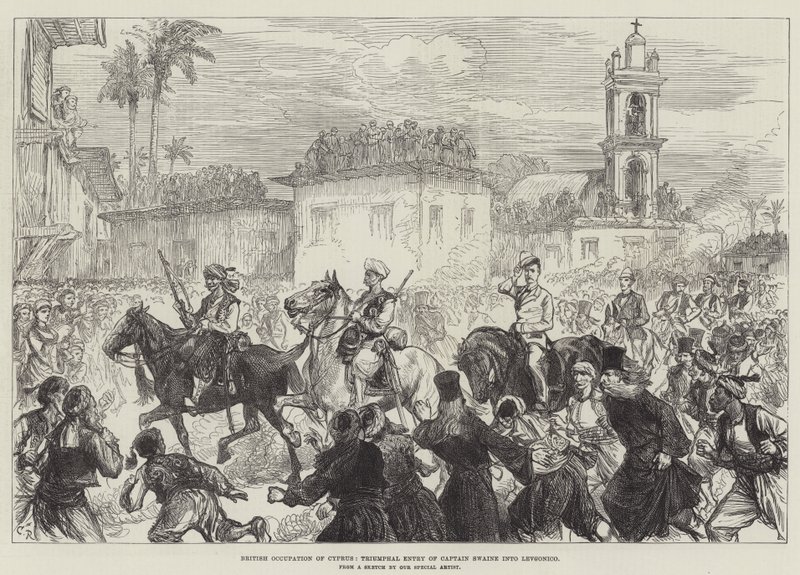 Kıbrıs'ın İngiliz İşgali, Kaptan Swaine'in Levconico'ya Zaferle Girişi by Sir John Charles Robinson
