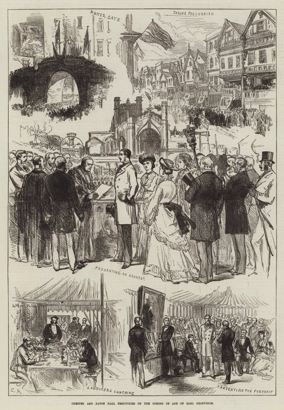 Earl Grosvenor Çağının Gelişinde Chester ve Eton Hall Şenlikleri by Sir John Charles Robinson