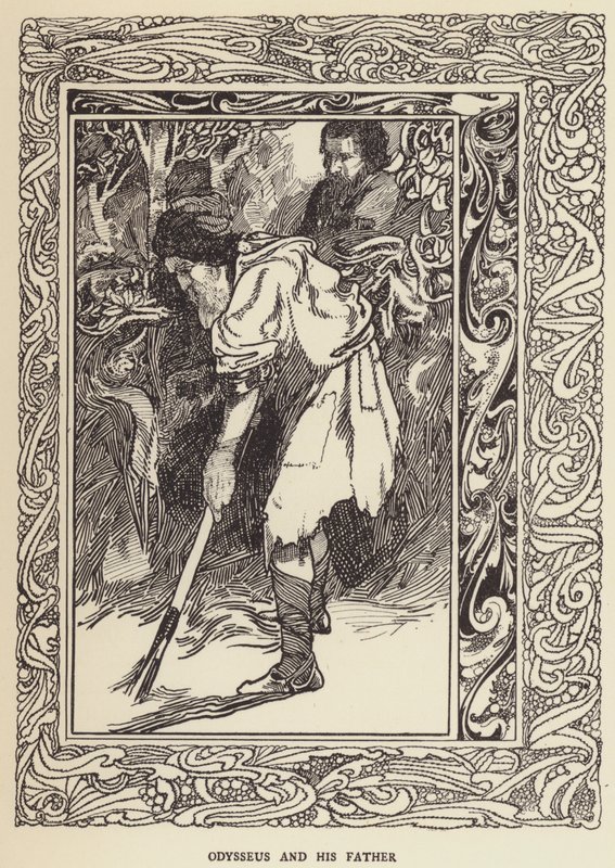Odysseus ve babası by Sir John Charles Robinson