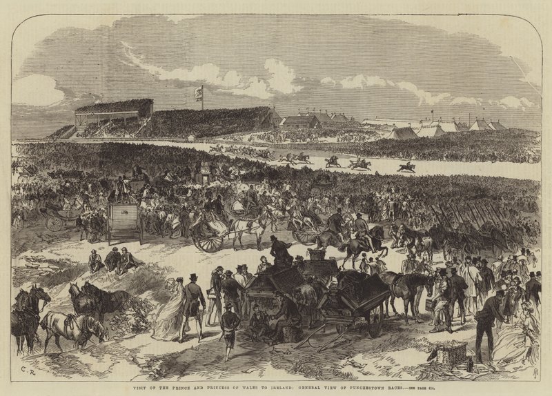 Galler Prensi ve Prensesinin İrlanda Ziyareti, Punchestown Yarışlarının Genel Görünümü by Sir John Charles Robinson