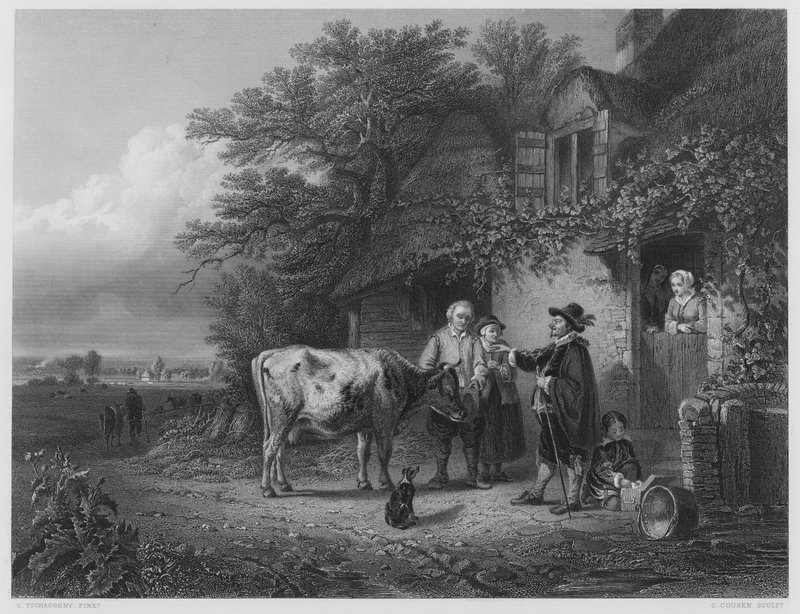 Kraliyet Koleksiyonu'ndaki resimden İnek-Doktor (gravür) by Charles Tschaggeny