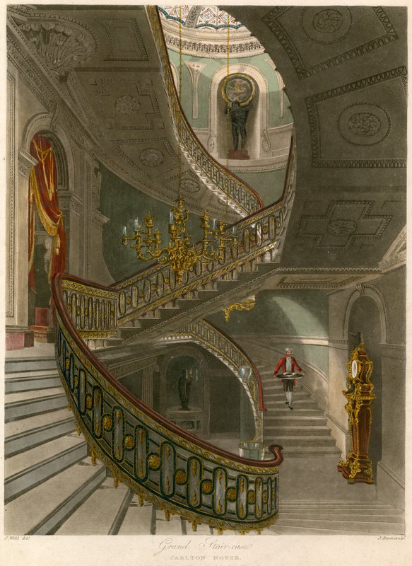 Büyük merdiven, Carlton House, Londra by Charles Wild