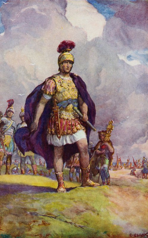 Julius Caesar arriving in Britain, looking out across the face of Kent  by Christopher Clark