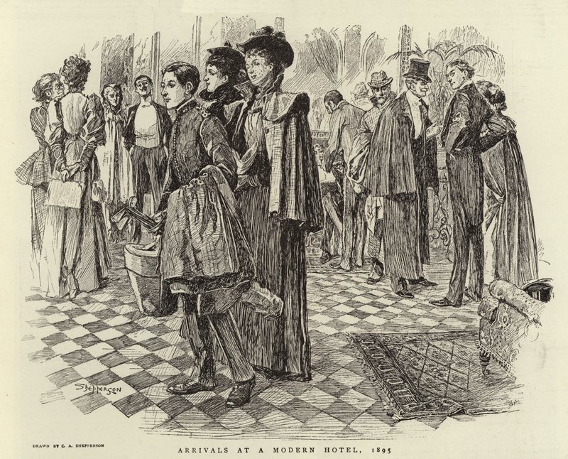 Modern Bir Otele Gelenler, 1895 by Claude Shepperson