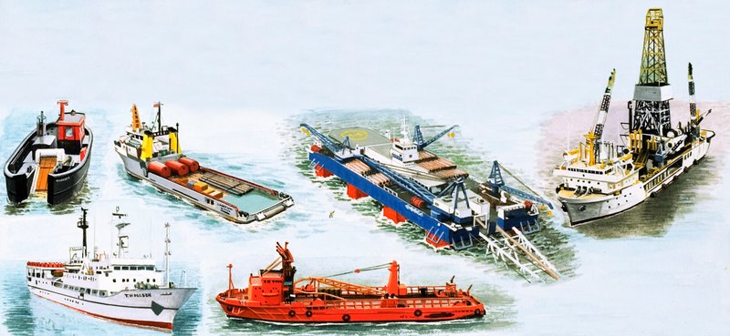 Petrol bulmak için kullanılan gemiler ve petrol aramada kullanılan çeşitli gemiler by Clifford Meadway