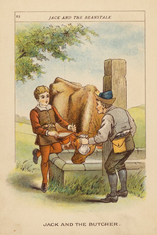 Jack ve Fasulye Sırığı (renkli taş baskı) by Constance Haslewood