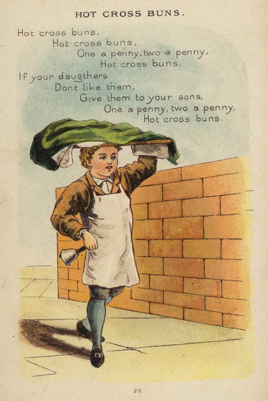 Tekerleme: Hot Cross Buns (chromolitho) by Constance Haslewood