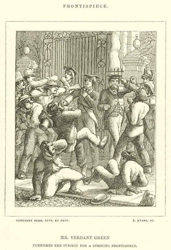 Bay Verdant Green, Konuyu Çarpıcı Bir Frontispiece için donatıyor by Cuthbert Bede