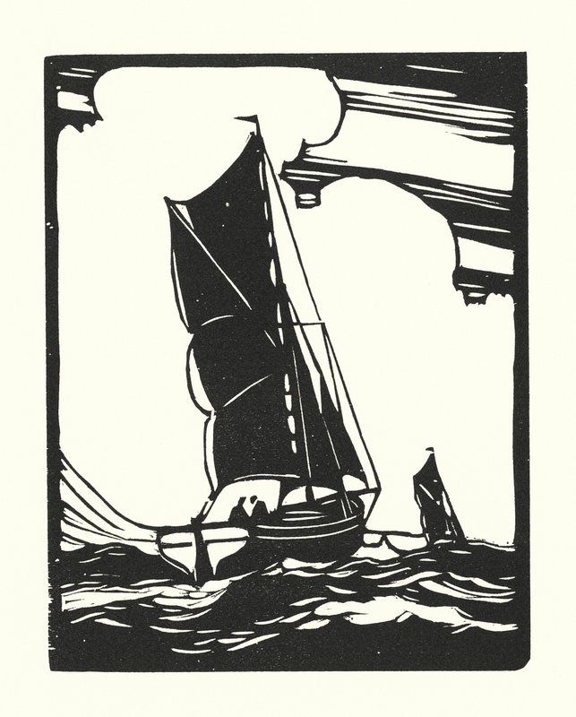 Balıkçı Tekneleri ve Mavnalar: Leigh Bawley (gravür) by Cyril A. Wilkinson