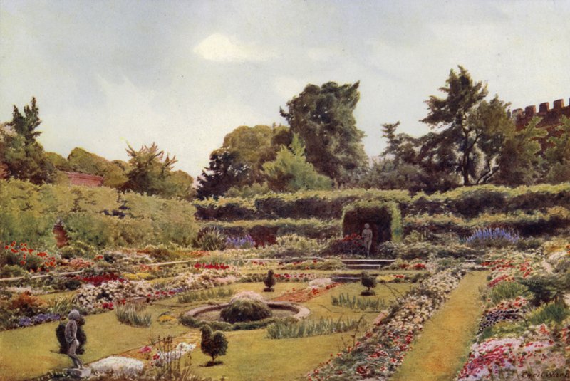 The Old Pond Garden, Hampton Court (renkli taş) by Cyril Ward