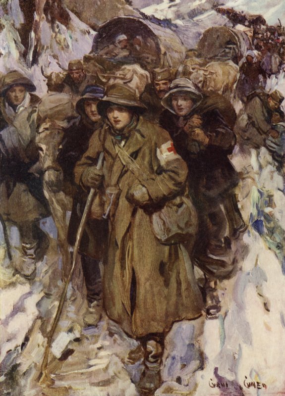 Brave nurses in the retreat of the Serbian army  by Cyrus Cuneo