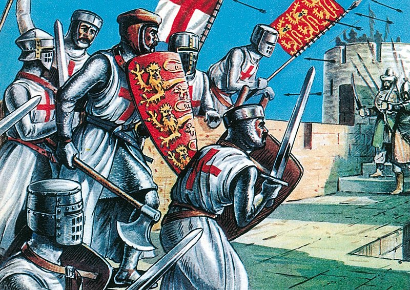 Kral I. Richard Akka surlarına saldırıyor by Dan Escott