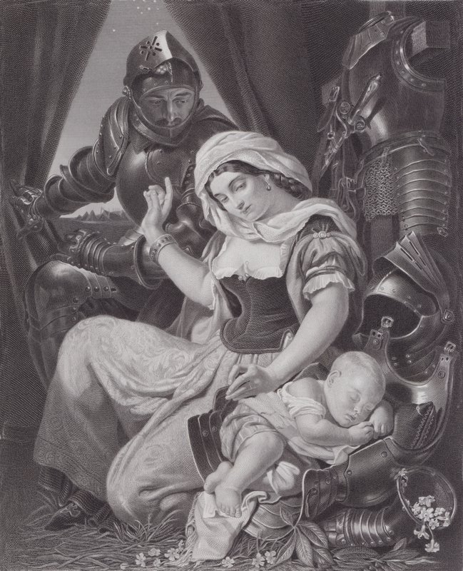 Savaşçının Beşiği (gravür) by Daniel (after) Maclise