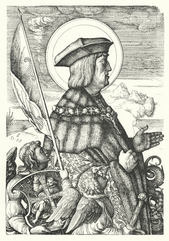 Maximilian I, Kutsal Roma İmparatoru, St George olarak by Daniel Hopfer