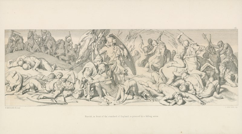 Harold, İngiltere Standardının önünde Düşen Bir Okla Delindi by Daniel Maclise