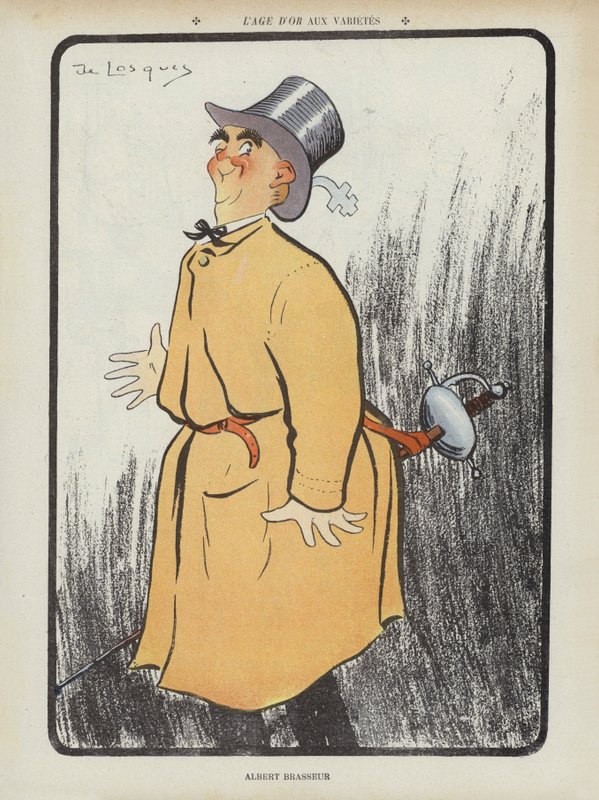 Albert Brasseur, Fransız komedyen ve operet şarkıcısı. Le Rire için İllüstrasyon by Daniel de Losques