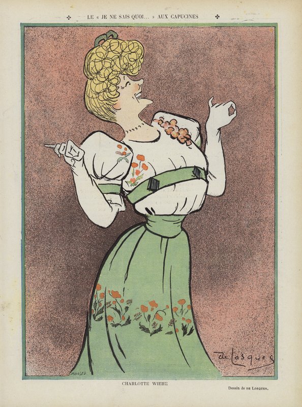 Charlotte Wiehe, Danimarkalı aktris. Le Rire için İllüstrasyon by Daniel de Losques