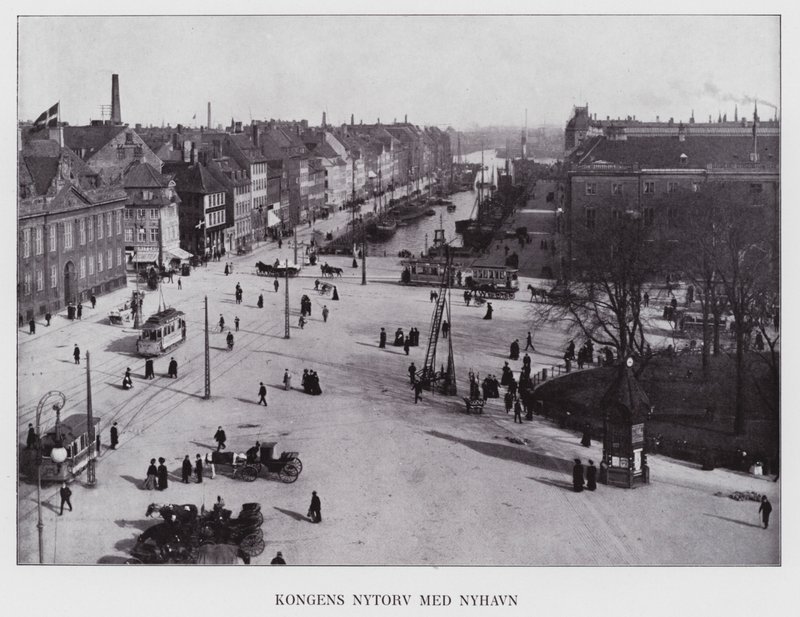 Kopenhag: Kongens Nytorv Med Nyhavn (s / b fotoğraf) by Danish Photographer