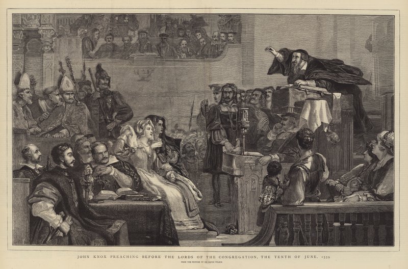 John Knox, Cemaatin Efendilerinin huzurunda vaaz veriyor, Haziran ayının Onuncu, 1559 by David Wilkie