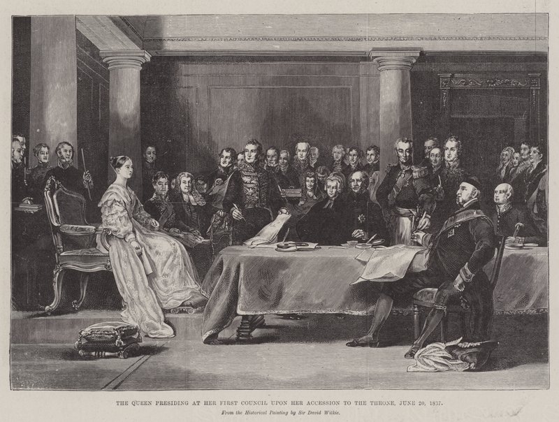 Kraliçe, Tahta Geçerken Birinci Konseyine başkanlık ediyor, 20 Haziran 1887 by David Wilkie