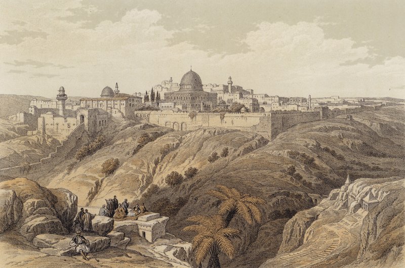 Kudüs, Arınma Kilisesi (renkli taş) by David (after) Roberts