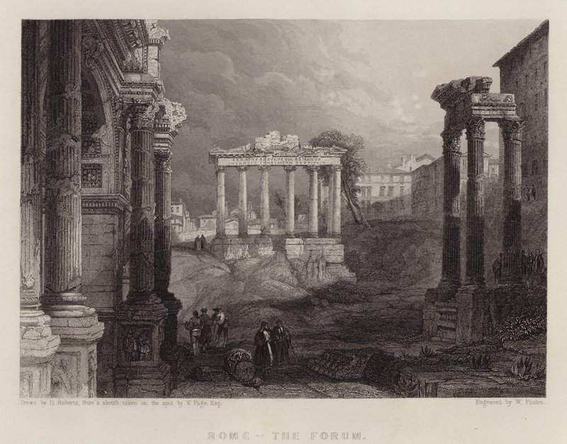 Roma, Forum (renkli taş) by David (after) Roberts