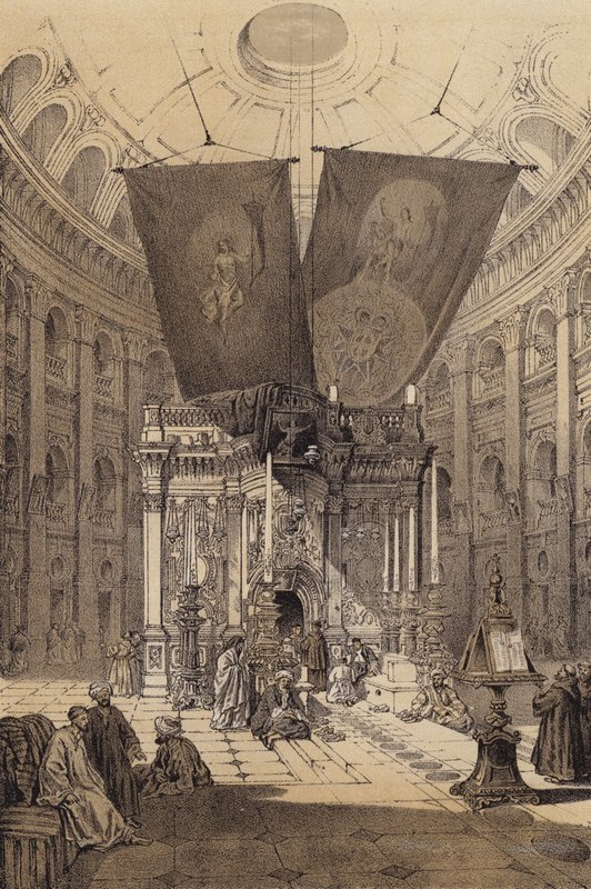 Kutsal Kabir Tapınağı (renkli taş) by David (after) Roberts