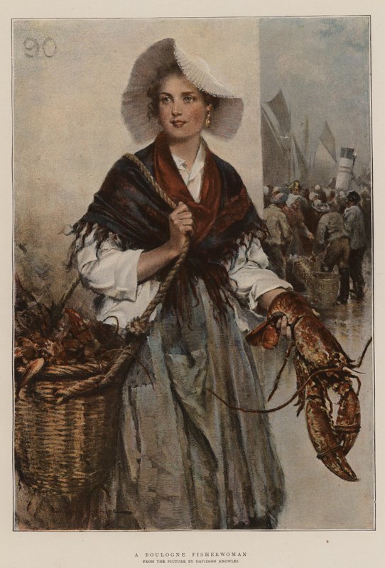 Bir Boulogne Balıkçısı (chromolitho) by Davidson Knowles