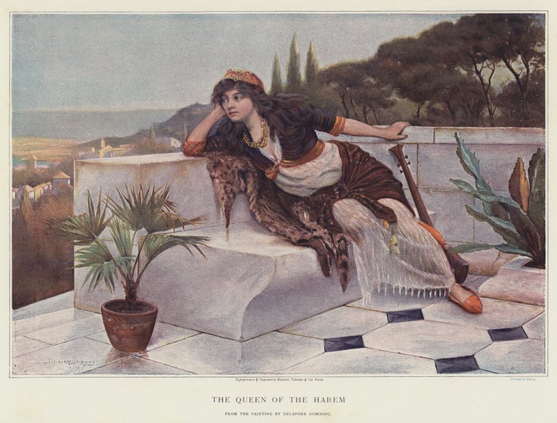 Harem Kraliçesi (chromolitho) by Delapoer Downing
