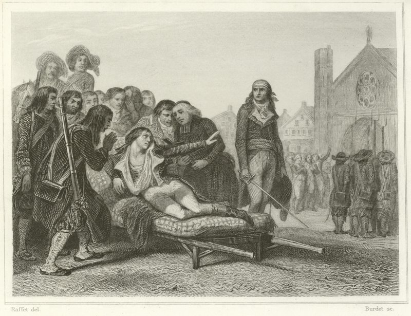 The death of Bonchamp  by Denis Auguste Marie Raffet