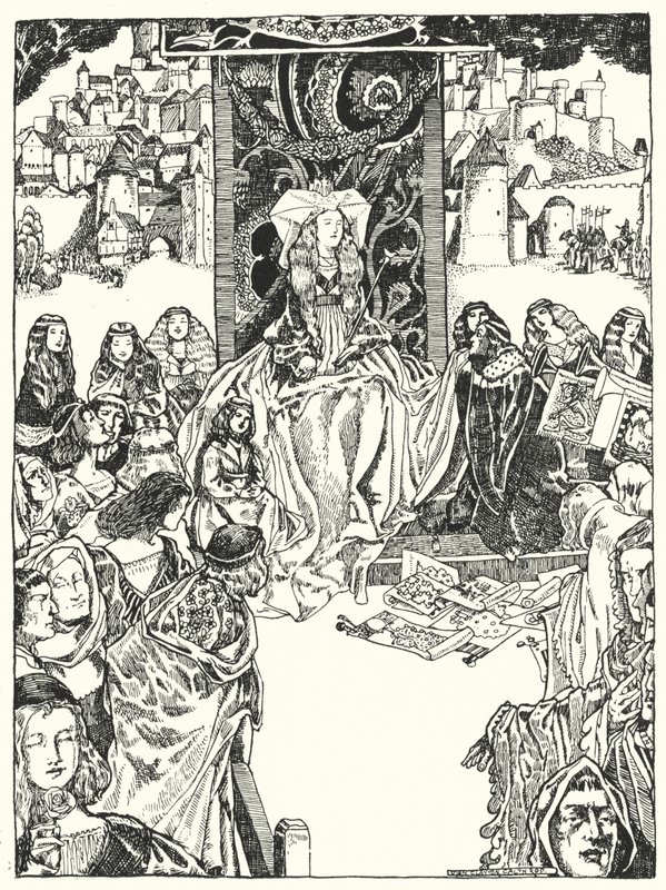Prenses ve Talipler (gravür) by Dion Clayton Calthrop