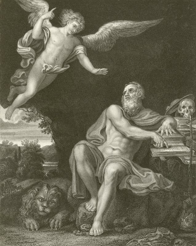Melek ile St Jerome by Domenichino