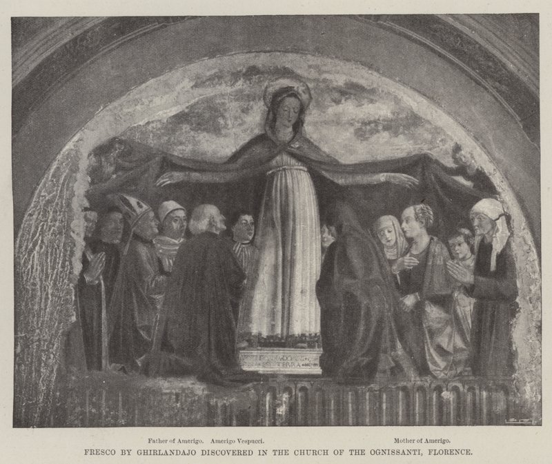 Floransa'daki Ognissanti Kilisesi'nde keşfedilen fresk by Domenico Ghirlandaio