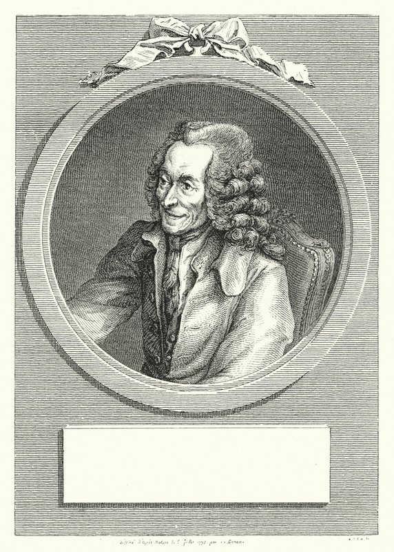 Voltaire, Fransız Aydınlanma yazarı ve filozofu (gravür) by Dominique Vivant (after) Denon