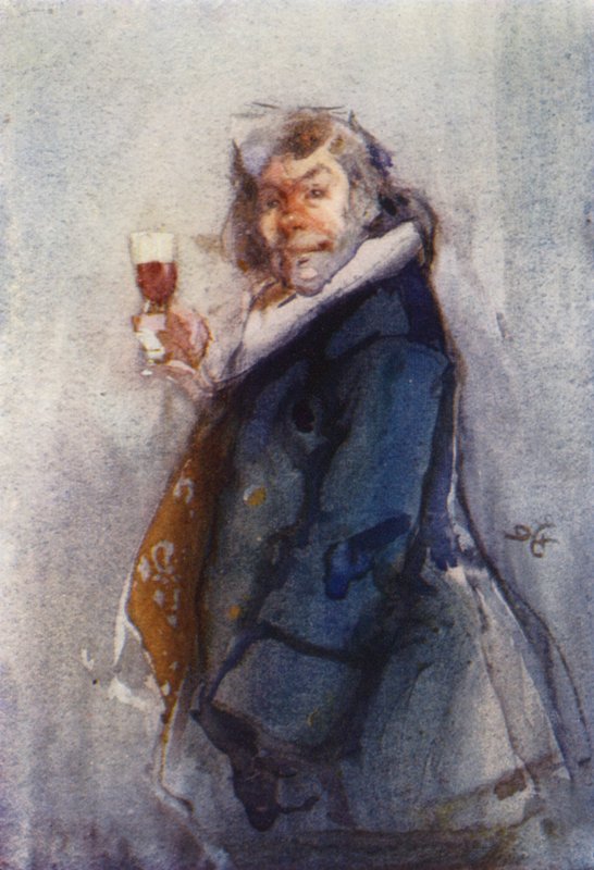 The Toper, zaman taslağı, London Sketch Club (renkli taş) by Dudley Hardy