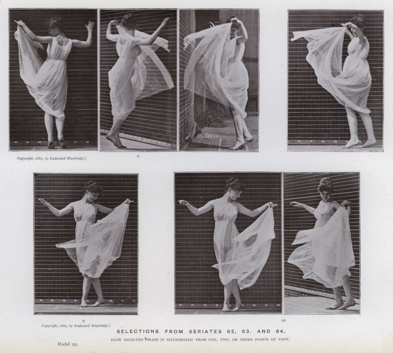 Hareket Halindeki İnsan Figürü: 62, 63 ve 64. serilerden seçmeler (s/b fotoğraf) by Eadweard Muybridge