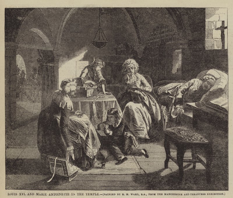 Tapınakta Louis XVI ve Marie Antoinette by Edgar Melville Ward