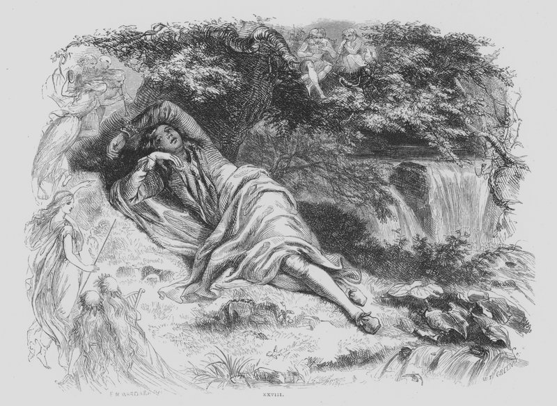 John Milton, Dalgın Bir by Edgar Melville after Ward