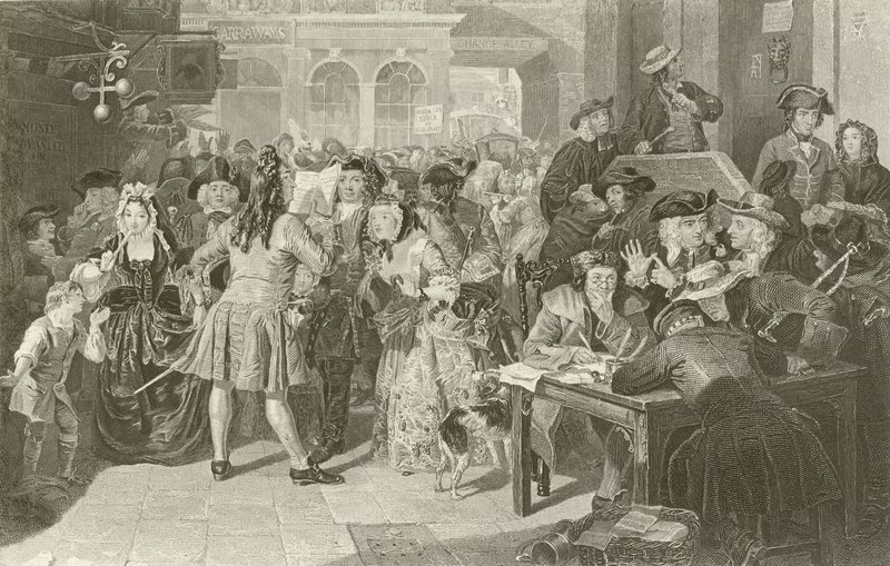 Güney Denizi Balonu, Londra by Edgar Melville after Ward